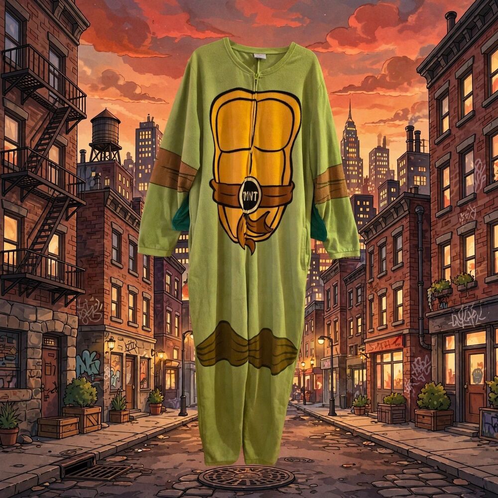 Nickelodeon TMNT Ninja Turtle Costume Adult XL Union Suit Shell Halloween C255